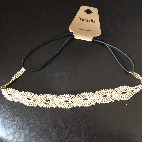 Natasha Glitzy Headband w Crystals - Picture 1 of 2